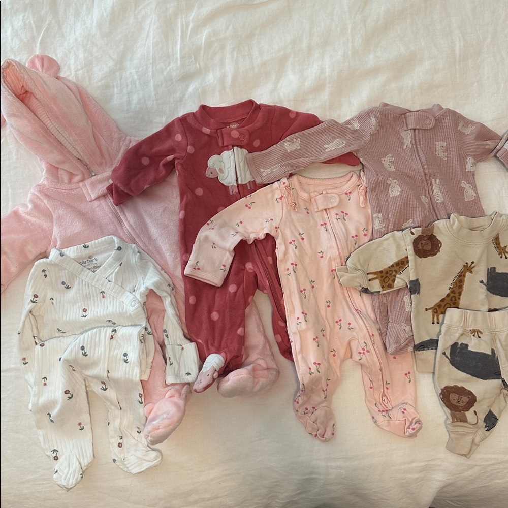 Carter's Assorted Baby One Pieces - Pink, Red, White, Cream